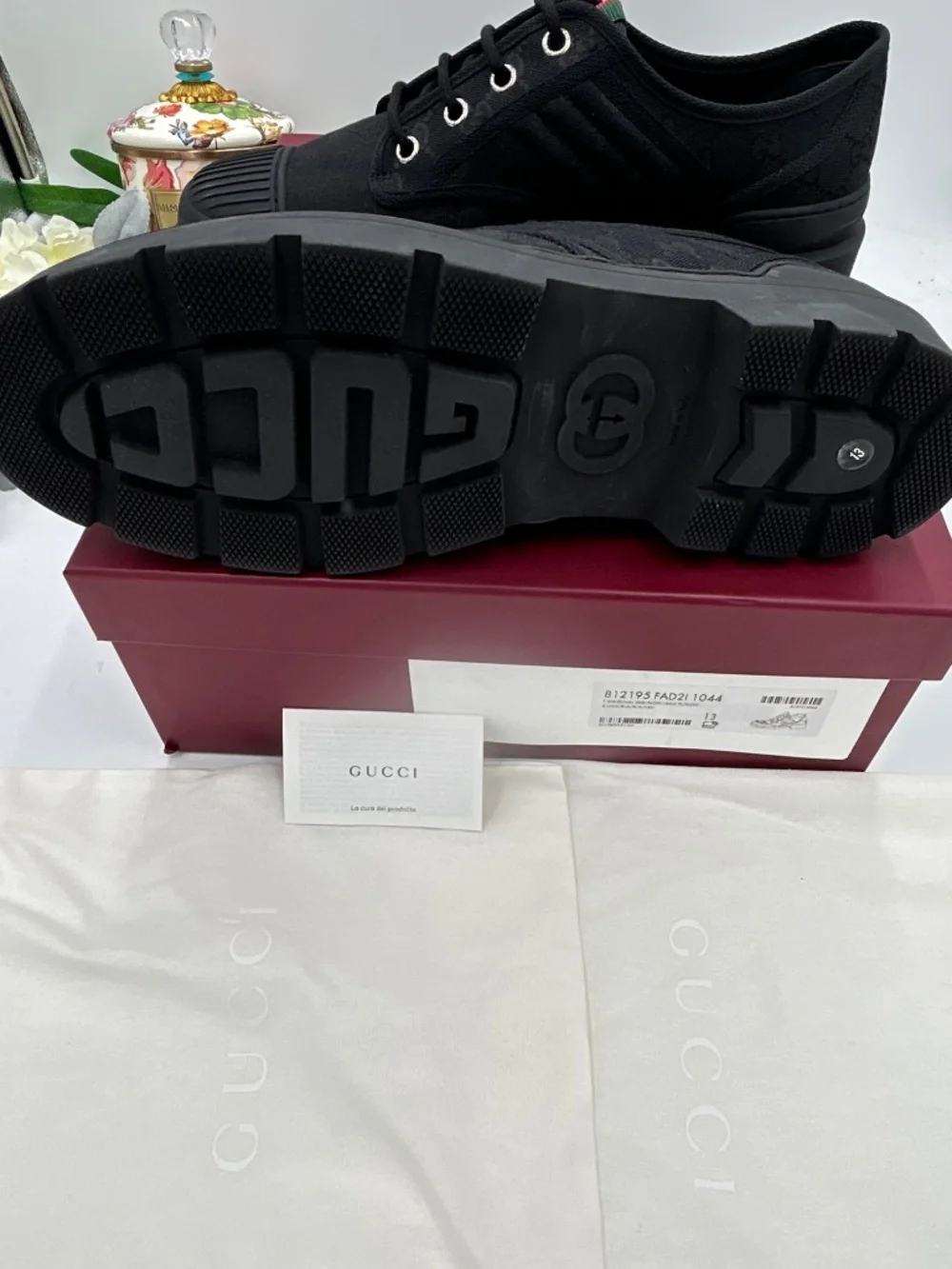 Men’s Gucci Web Lace-Up Shoes. Size 13. Made in Italy.